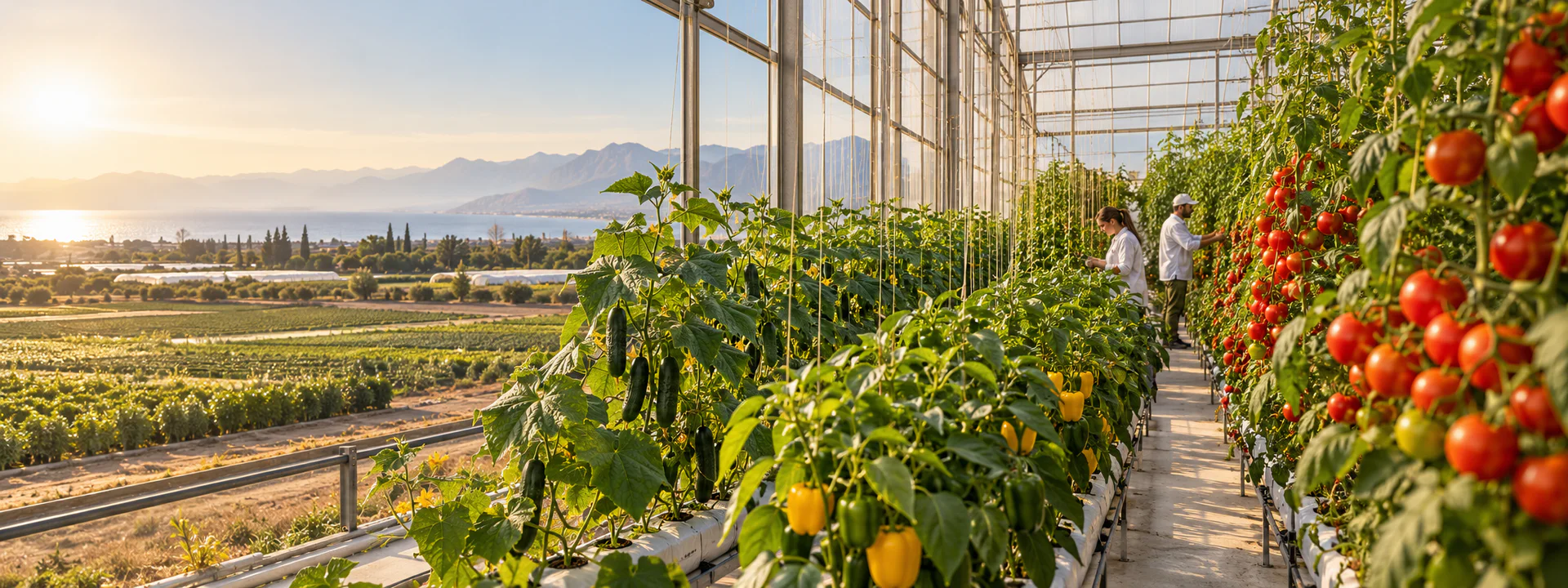 Yüksel Seeds greenhouse and young vegetable plants