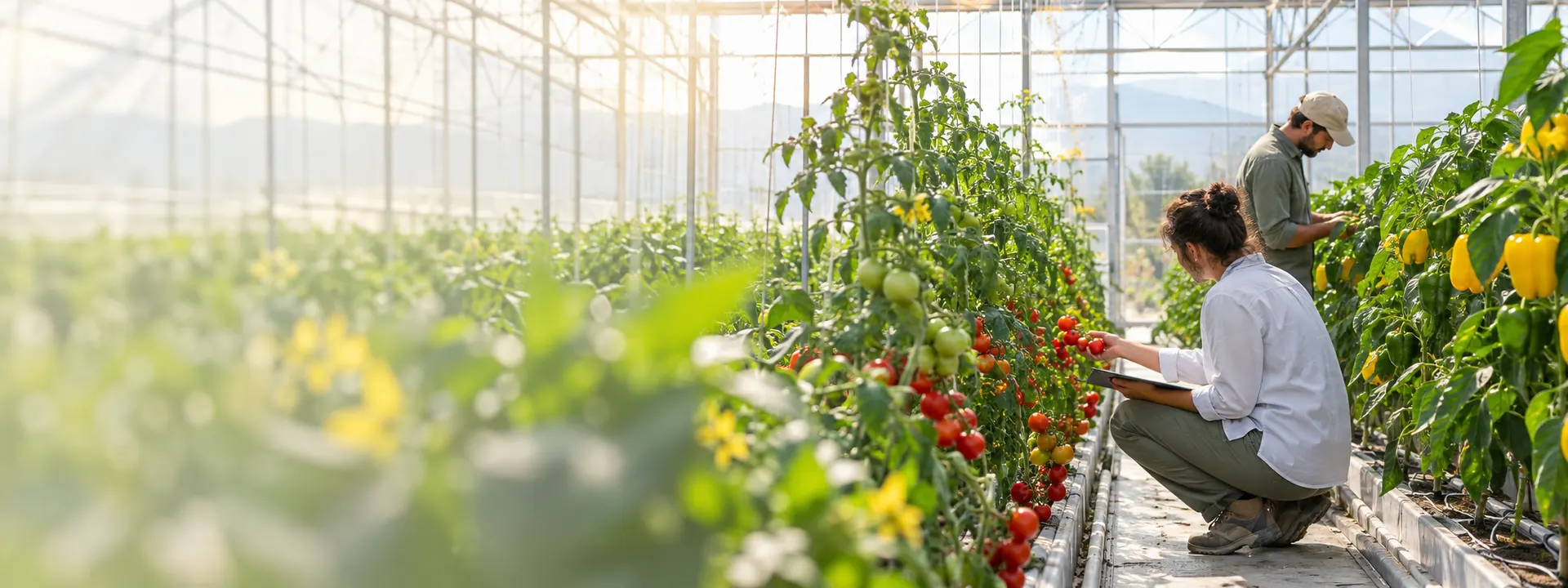 Breeders at work in a Yüksel Seeds greenhouse